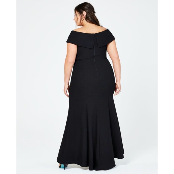 Xscape Off The Shoulder Slit Gown - Picture 4 of 9
